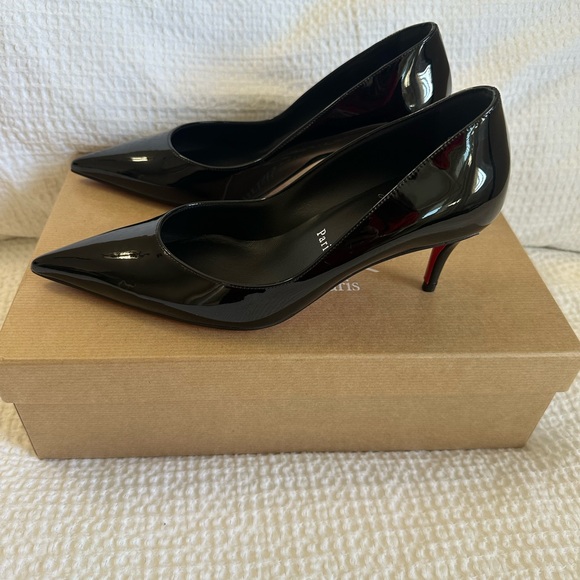 Christian Louboutin Black and Red Patent Heels - Picture 5 of 9